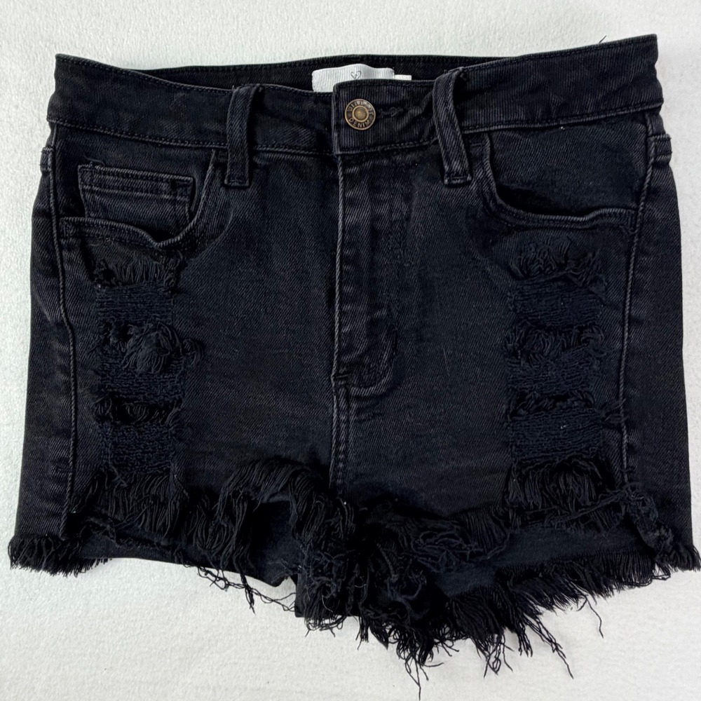 Windsor Womens Jean Shorts S Black Distressed Raw Hem High Rise Cut Offs